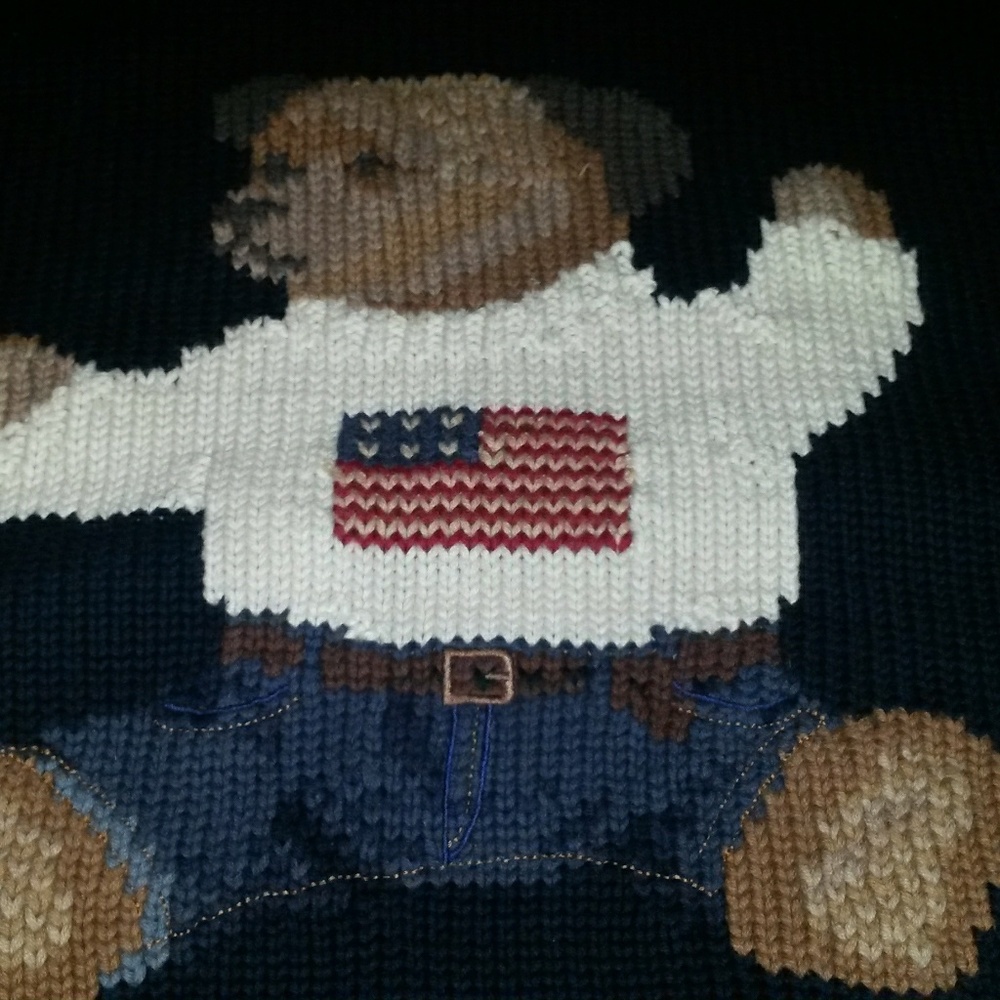 VINTAGE RALPH LAUREN POLO TEDDY BEAR KNIT